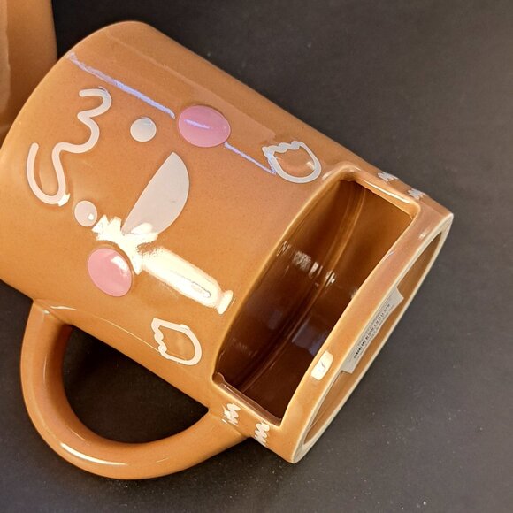 Pair of Indigo Gingerbread Cookie Pocket Mugs - Picture 5 of 6